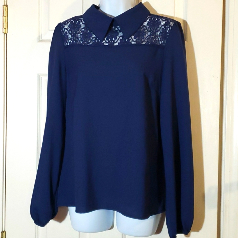 Fashion Union Blue lace top